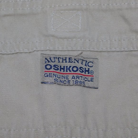 Oshkosh B'gosh Boys 12M Khaki Tan Overalls Green Rollup Cuffs Adjustable - Picture 6 of 10